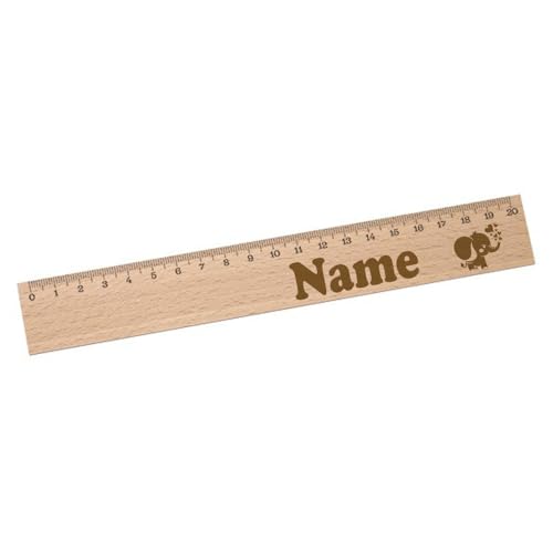 Personalisiertes Lineal zur Einschulung mit Name & Motiv graviert - 20cm Holzlineal Geschenk für Schulanfänger Elefant von Elefantasie