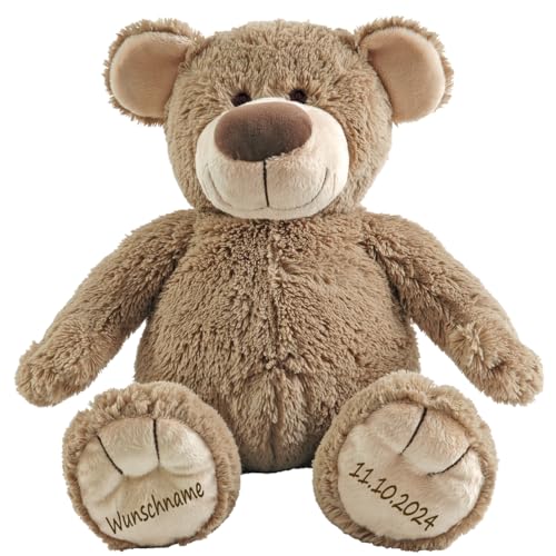 Elefantasie Stofftier Teddy Bär Geschenk mit Namen und Geburtsdatum personalisiert 40cm von Elefantasie