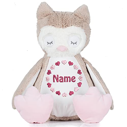 Stofftier mit Name Bestickt Kuscheltier Eule personalisiert Herzkreis Stofftier mit Name Bestickt Kuscheltier Eule personalisiert Herzkreis von Elefantasie