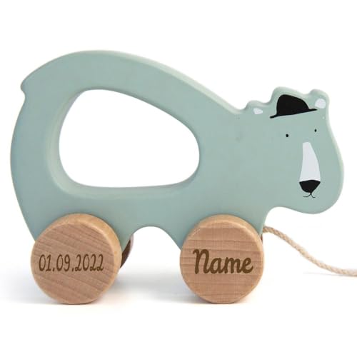 Trixie Nachziehtier Holz PERSONALISIERT mit Name und Datum graviert Motorikspielzeug Schiebetier Polarbär Trixie Nachziehtier Holz PERSONALISIERT mit Name und Datum graviert Motorikspielzeug Schiebetier Polarbär von Elefantasie