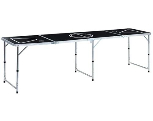 Eleganz Bierpong Tisch, Beer Pong Tisch, höhenverstellbar, Tisch klappbar mit Tragegriffen, Partyspiele für Erwachsene, Trinkspiel, Beer Pong, 240 cm Schwarz Eleganz Bierpong Tisch, Beer Pong Tisch, höhenverstellbar, Tisch klappbar mit Tragegriffen, Partyspiele für Erwachsene, Trinkspiel, Beer Pong, 240 cm Schwarz von Eleganz