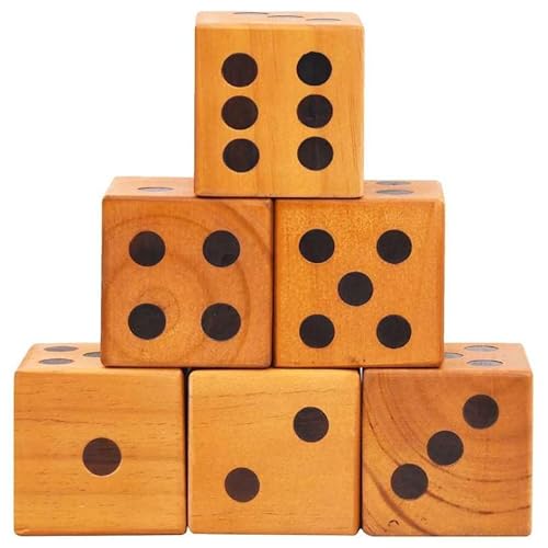 Eleganz Große Würfel aus Kiefernholz 6 Stück - Natürliches Spielzeug für Brettspiele, Kinder und Familien - Langlebig und Umweltfreundlich Eleganz Große Würfel aus Kiefernholz 6 Stück - Natürliches Spielzeug für Brettspiele, Kinder und Familien - Langlebig und Umweltfreundlich von Eleganz