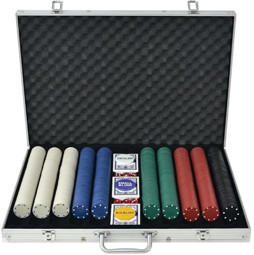 Eleganz Poker Set Aluminium: Pokerset inkl. 3X Pokerdecks, 6X Würfel, Dealer/Small Blind/Big Blind Button, Pokerspiel Alu Pokerkoffer mit 1000 Chips Eleganz Poker Set Aluminium: Pokerset inkl. 3X Pokerdecks, 6X Würfel, Dealer/Small Blind/Big Blind Button, Pokerspiel Alu Pokerkoffer mit 1000 Chips von Eleganz