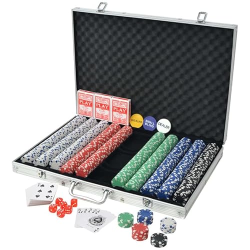 Poker Set mit 1.000 Chips aus Aluminium – Professionelles Casino Poker Set für Texas Hold'em, Homegame und Turniere – Langlebig und Hochwertig Poker Set mit 1.000 Chips aus Aluminium – Professionelles Casino Poker Set für Texas Hold'em, Homegame und Turniere – Langlebig und Hochwertig von Eleganz