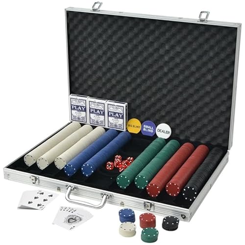 Poker Set mit 1.000 Chips aus Kunststoff & Aluminium - Professionelles Casino Pokerzubehör für Spieleabende mit Freunden - Langlebig & Hochwertig Poker Set mit 1.000 Chips aus Kunststoff & Aluminium - Professionelles Casino Pokerzubehör für Spieleabende mit Freunden - Langlebig & Hochwertig von Eleganz