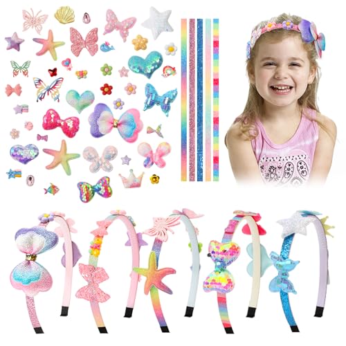 DIY Haarschmuck Set Blumenkranz Haare für Mädchen Elekin Haar-Making Kit Einschulung Mädchen Kreativ Set & Gastgeschenk Kindergeburtstag Geschenk Mädchen 5 Jahre Bastelset Mädchen 5-12 Jahre von Elekin