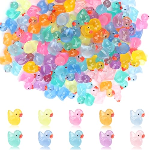 Elektheim 100 Stück Mini Leuchtende Harz Enten, Miniatur Bunte Harz, Kleine Enten zum Basteln für Aquarium Puppenhaus Miniaturgarten Handwerk Topfdekorationen DIY (10 Farben) Elektheim 100 Stück Mini Leuchtende Harz Enten, Miniatur Bunte Harz, Kleine Enten zum Basteln für Aquarium Puppenhaus Miniaturgarten Handwerk Topfdekorationen DIY (10 Farben) von Elektheim