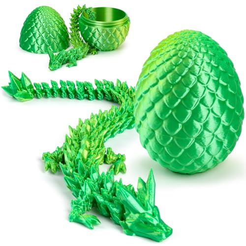 3D Gedruckter Drache, Realistische Dracheneier im Ei Gelenkiger Voll Beweglicher, Kristalldrache mit Drachenei, Zappelspielzeug für Kinder Erwachsene Heim Büro Schreibtischspielzeug von Elektheim