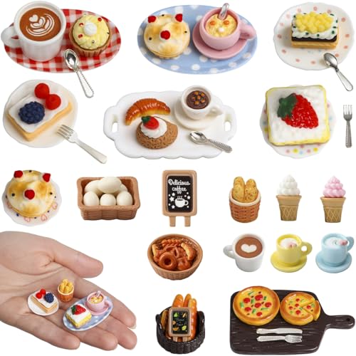 56 Stück Miniatur Essen und Trinken, Miniatur Deko Harz Puppenhaus Zubehör Lebensmittel Set Mini Küche Kleine Puppenzubehör Spielgeschirr Zubehör für Miniküche Teeparty DIY Mikrolandschaft 56 Stück Miniatur Essen und Trinken, Miniatur Deko Harz Puppenhaus Zubehör Lebensmittel Set Mini Küche Kleine Puppenzubehör Spielgeschirr Zubehör für Miniküche Teeparty DIY Mikrolandschaft von Elektheim