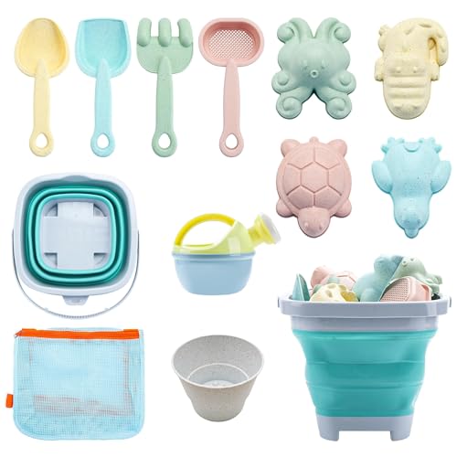Elektheim 12 Stück Sandspielzeug mit Faltbarer Eimer, Schaufel, Sandförmchen, Wasserkocher, Mesh-Tasche Sandkasten Spielzeug Strand Gartenspielzeug für Kinder Mädchen Jungen Geschenke Elektheim 12 Stück Sandspielzeug mit Faltbarer Eimer, Schaufel, Sandförmchen, Wasserkocher, Mesh-Tasche Sandkasten Spielzeug Strand Gartenspielzeug für Kinder Mädchen Jungen Geschenke von Elektheim