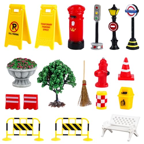 Wichtel Baustelle Set, Wichtel Zubehör Baustelle,18 Stück Miniatur Wichtel Baustelle Set für Tortendeko Wichteltür Deko,DIY WichtelBaustelle Einzug von Elektheim