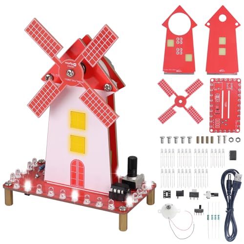 DIY Windmühle Löt Bausatz, ElektoLoter LED Windmill Elektronik Baukasten mit Einstellbare Drehzahl, Mint Wissenschafts Bausatz zum Löten und Lernen für Schülerin DIY Windmühle Löt Bausatz, ElektoLoter LED Windmill Elektronik Baukasten mit Einstellbare Drehzahl, Mint Wissenschafts Bausatz zum Löten und Lernen für Schülerin von ElektoLoter