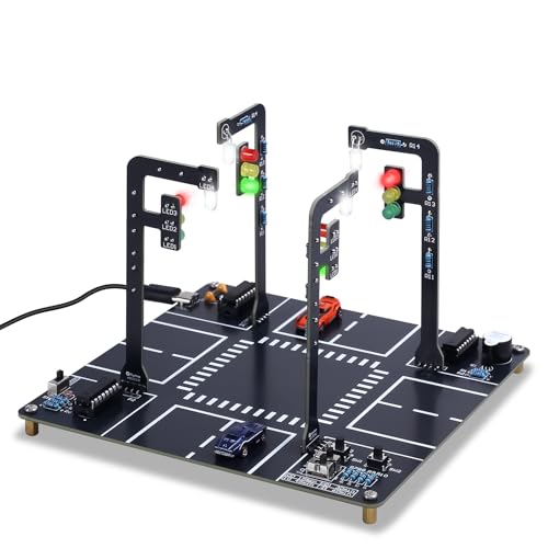 Verkehrsampel DIY Löt Bausatz, ElektoLoter LED Ampelanlage Lötprojekte mit Sound, STEM Ampel Elektronik Baukasten für Zuhause und Schule Verkehrsampel DIY Löt Bausatz, ElektoLoter LED Ampelanlage Lötprojekte mit Sound, STEM Ampel Elektronik Baukasten für Zuhause und Schule von ElektoLoter