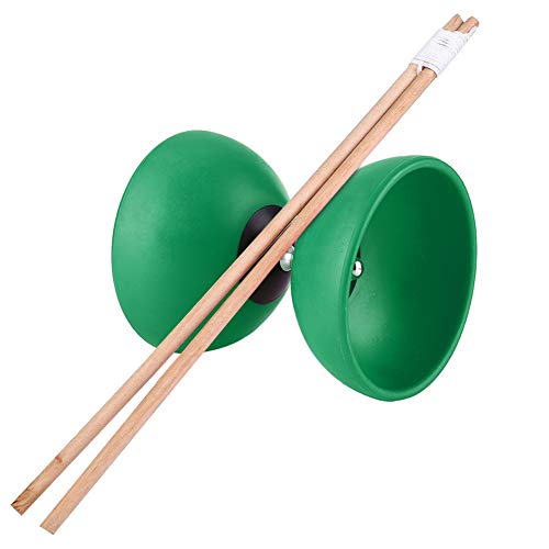 Chinesisches Yoyo-Set, dreifach gelagertes Diabolo mit bunten Stöcken für Anfänger und Fortgeschrittene jeden Alters (Green) von Elelif
