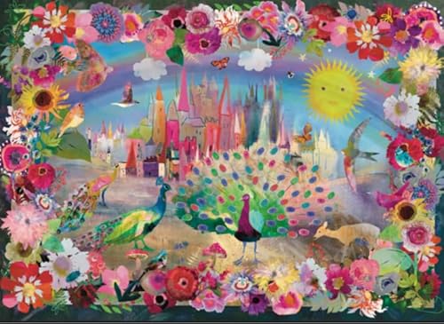Elena Es Puzzle 1000 Teile – Pfauenschloss, Puzzles für Erwachsene, 1000 Teile, 1000 Teile, buntes cooles Traumkunst, magisches Puzzle, Größe 71,1 x 50,8 cm Elena Es Puzzle 1000 Teile – Pfauenschloss, Puzzles für Erwachsene, 1000 Teile, 1000 Teile, buntes cooles Traumkunst, magisches Puzzle, Größe 71,1 x 50,8 cm von Elena Essex