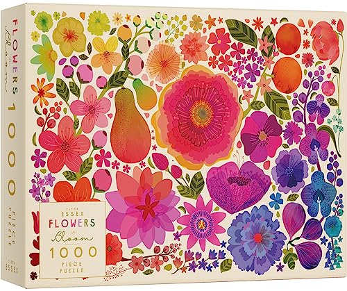 Elena Essex Puzzle 1000 Teile - Flowers in Bloom | Puzzle für Erwachsene | Puzzle 1000 | Puzzle Schwer | bunt Kunst abstrakt Regenbogen Puzzle | Puzzlegröße 68 x 49 cm von Elena Essex