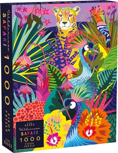 Elena Essex Puzzle 1000 Teile - Wilderness Safari/Puzzle für Erwachsene / 1000 Puzzle/Puzzle 1000 + / bunt Dschungel Gepard Katze Puzzel/Puzzlegröße 49 x 68cm von Elena Essex