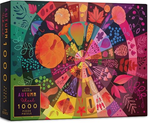 Elena Essex Puzzle - Autumn Wheel / 1000 Teile/Erwachsene Anspruchsvoll/Herbst Pilz Kürbis Halloween Puzzle/Puzzlegröße 70 x 50 cm von Elena Essex