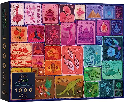 Elena Essex Puzzle - 1000 Pieces: Radiant Jungle, Rainforest Runway, Stamps, Midnight Moths (Stamp Collection) von Elena Essex