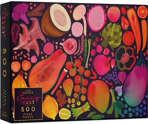 Elena Essex Puzzle 500 Teile - Juicy Feast | Puzzle für Erwachsene | Puzzle Schwer | Puzzel 500 | Frucht Pflanze Gemüse Puzzle | Puzzlegröße 61x46cm von Elena Essex