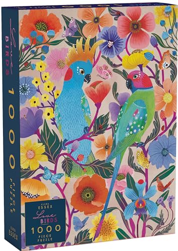 Elena Essex Puzzle 1000 Teile - Lovebirds | Puzzle Erwachsene | Puzzel | Puzzle 1000 | Schmetterlinge Vogel bunt Kunst Puzzle | puzzlegröße 70 x 50 cm von Elena Essex