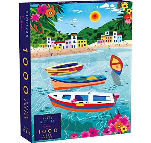 Puzzle 1000 Teile - Sicilian Cove | Puzzle 1000 | Puzzle für Erwachsene | Puzzel 1000 +| Ferien Boot Italien Strand Meer Puzzle | Puzzlegröße 70 x 50 cm | Elena Essex Puzzle von Elena Essex
