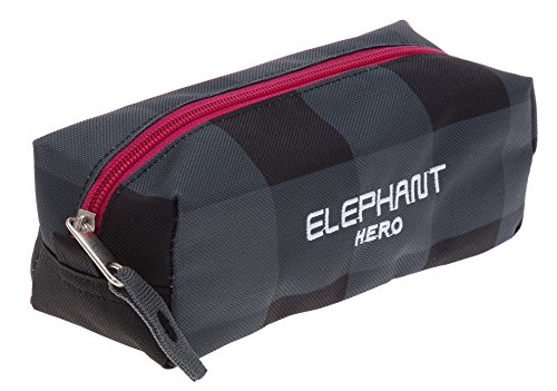 Elephant Hero 2 Zipper Mäppchen Pennal Federtasche Schlamper Faulenzer 12368 (Plaid Red (Schwarz Rot)) von Elephant