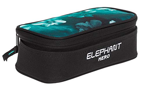 Elephant Mäppchen Jungen Mädchen Federtasche Box Hero Signature Pennal 12727 (Flower Türkis-Schwarz Verlauf) von Elephant