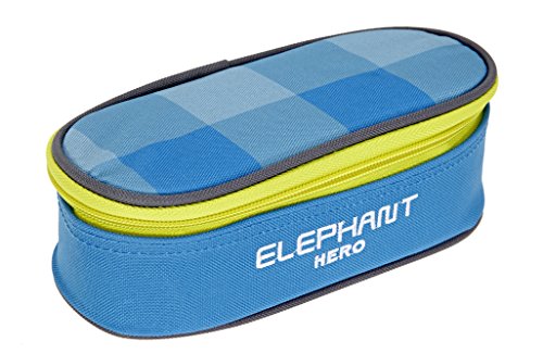 Elephant Mäppchen Jungen Mädchen Federtasche Box Hero Signature Pennal 12727 (Plaid Türkis (hellblau)) von Elephant