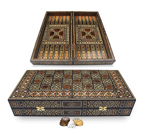 Elessar 50 x 50 cm Holz Backgammon Tavla/Schachspiel/DAMA, Tavla Brett BK 504 mit 30 Holz Backgammon Steinen für 2 Spieler ab 8 Jahren Elessar 50 x 50 cm Holz Backgammon Tavla/Schachspiel/DAMA, Tavla Brett BK 504 mit 30 Holz Backgammon Steinen für 2 Spieler ab 8 Jahren von Elessar