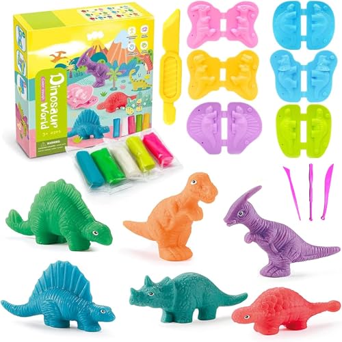 ElevaPulse 15 Stück Knete Zubehör Set für Kinder ab 2 3 4 5 Jahre – Dinosaurier Knetwerkzeug mit 6 Dino Formen, Kreatives Spielzeug Geschenk für Jungen & Mädchen ElevaPulse 15 Stück Knete Zubehör Set für Kinder ab 2 3 4 5 Jahre – Dinosaurier Knetwerkzeug mit 6 Dino Formen, Kreatives Spielzeug Geschenk für Jungen & Mädchen von ElevaPulse