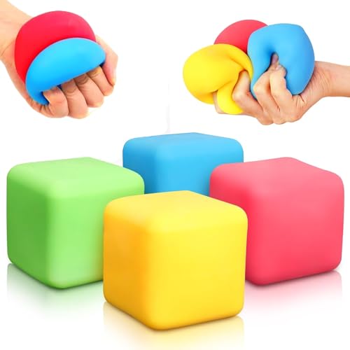 4 Stück Quetschwürfel Stressballs Für Kinder Und Erwachsene, Fidget Toys Stressabbau-Ballspielzeug, Anti Stress Spielzeug Bälle - Fidgets For Stress Bälle Antistressball, Stressball, Stressball Kinder 4 Stück Quetschwürfel Stressballs Für Kinder Und Erwachsene, Fidget Toys Stressabbau-Ballspielzeug, Anti Stress Spielzeug Bälle - Fidgets For Stress Bälle Antistressball, Stressball, Stressball Kinder von ElevaPulse