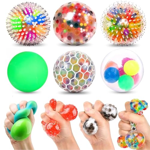 ElevaPulse Stressball Kinder – 6 Anti-Stressbälle zum Kneten, Bunte Quetschbälle mit Wasserperlen, Beruhigung bei ADHS und Angst, Stressabbau für Kinder und Erwachsene ElevaPulse Stressball Kinder – 6 Anti-Stressbälle zum Kneten, Bunte Quetschbälle mit Wasserperlen, Beruhigung bei ADHS und Angst, Stressabbau für Kinder und Erwachsene von ElevaPulse