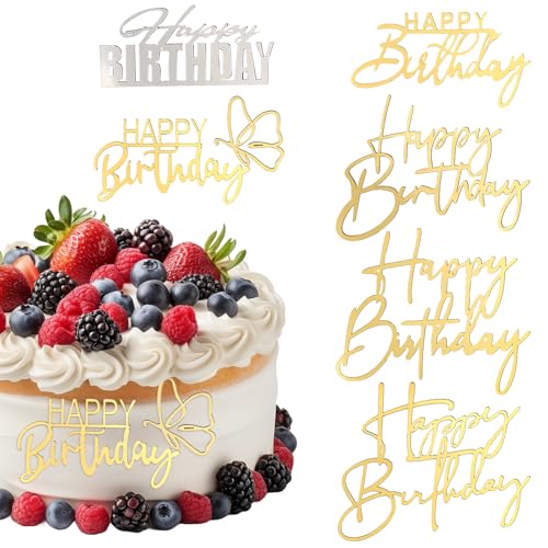 ElevateTech 6 Stück Happy Birthday-Kuchenaufsätze Seitenspiegel Acryl Happy Birthday-Kuchendekorationen Goldene Cupcake-Topper Kuchendekorations-Set DIY-Kuchenwerkzeuge Geburtstagsparty Zubehör ElevateTech 6 Stück Happy Birthday-Kuchenaufsätze Seitenspiegel Acryl Happy Birthday-Kuchendekorationen Goldene Cupcake-Topper Kuchendekorations-Set DIY-Kuchenwerkzeuge Geburtstagsparty Zubehör von ElevateTech