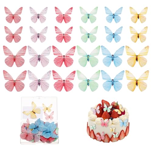 ElevateTech 72 Stück Essbare Schmetterlings tortendeko Tortendekorationen Farbenfrohe Und Lebendige Cupcake Dekorationen Geeignet Zum Dekorieren Donuts Hochzeitstag Frauenparty Geschenk ElevateTech 72 Stück Essbare Schmetterlings tortendeko Tortendekorationen Farbenfrohe Und Lebendige Cupcake Dekorationen Geeignet Zum Dekorieren Donuts Hochzeitstag Frauenparty Geschenk von ElevateTech