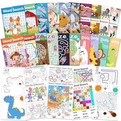 Elfew 20 Stück Aktivitätsbücher für Kinder Party Gefälligkeiten, Kleine Geschenke für Kinder, Mini-Aktvitätsbücher, inklusive Wortsuche, Labyrinth, Punkt-zu-Punkt und mehr für Kinder Party Zubehör Elfew 20 Stück Aktivitätsbücher für Kinder Party Gefälligkeiten, Kleine Geschenke für Kinder, Mini-Aktvitätsbücher, inklusive Wortsuche, Labyrinth, Punkt-zu-Punkt und mehr für Kinder Party Zubehör von Elfew