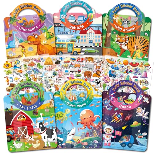 Elfew 6 Stück 3D Wiederverwendbare Stickerbüch für Kinder 2-4 jährige, Aufkleber für Kinder, Wieder Stickerbuch ab 2 jahre Jungen, Mädchen Geschenk, Kleinkinder Geburtstag Party Zubehör Elfew 6 Stück 3D Wiederverwendbare Stickerbüch für Kinder 2-4 jährige, Aufkleber für Kinder, Wieder Stickerbuch ab 2 jahre Jungen, Mädchen Geschenk, Kleinkinder Geburtstag Party Zubehör von Elfew