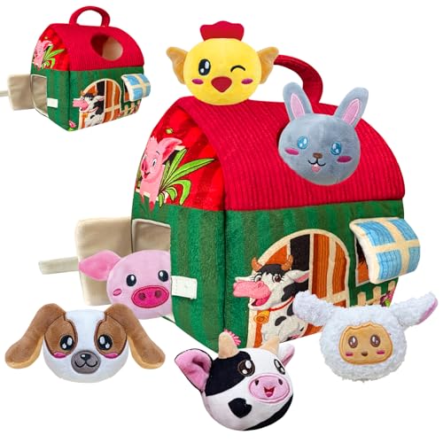 Elfew Bauernhoftiere Baby Spielzeug 6-12 Monate, Bauernhof Montessori Sensorisches Spielzeug mit Scheune, Geschenk für 1 2 Jahre Elfew Bauernhoftiere Baby Spielzeug 6-12 Monate, Bauernhof Montessori Sensorisches Spielzeug mit Scheune, Geschenk für 1 2 Jahre von Elfew