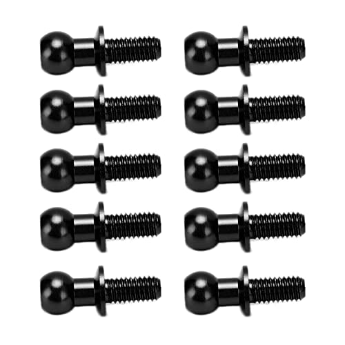 ElgnAura 10pcs TT01 TT02 RC Car Accessories, RC Car Ball Screws Metal Link Rod Shock Absorbers End Parts (Black) von ElgnAura
