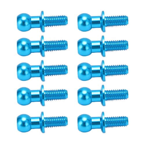 ElgnAura 10pcs TT01 TT02 RC Car Accessories, RC Car Ball Screws Metal Link Rod Shock Absorbers End Parts (Blue) von ElgnAura