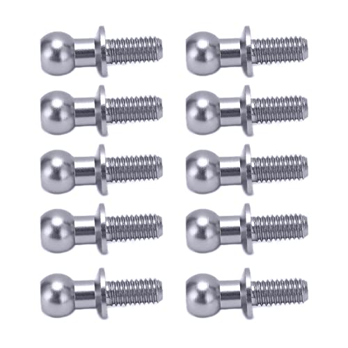 ElgnAura 10pcs TT01 TT02 RC Car Accessories, RC Car Ball Screws Metal Link Rod Shock Absorbers End Parts (Ti Color) von ElgnAura
