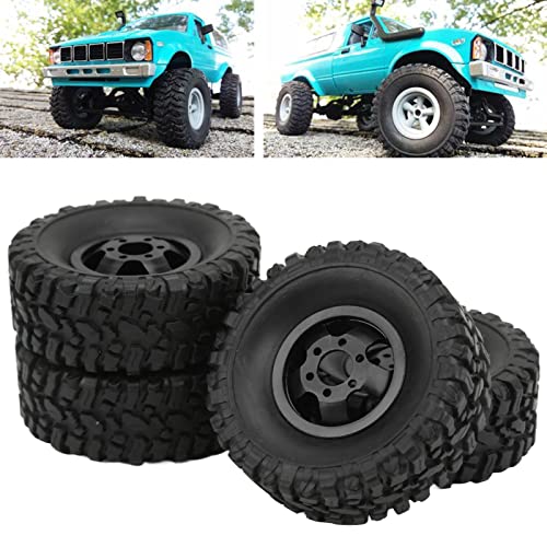 ElgnAura 4WD RC -Auto -Upgrade Gummi -Reifen Aluminium -Leichtmetallrad Nabe für C14 C24 B14 B24 B16 B36 1/16 RC -Auto Teil (Black) von ElgnAura