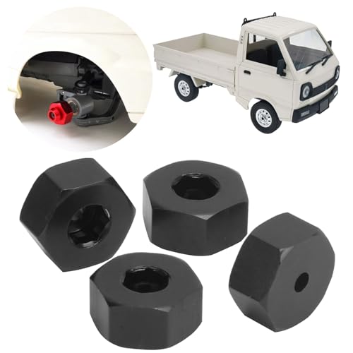 ElgnAura 5 mm bis 12 mm Adapter, RC Hex Combiner Wheel Hub Hex Adapter für WPL D12 1/10 RC Model Trucks (Black BL) von ElgnAura