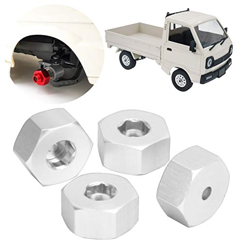 ElgnAura 5 mm bis 12 mm Adapter, RC Hex Combiner Wheel Hub Hex Adapter für WPL D12 1/10 RC Model Trucks (Silver S) von ElgnAura