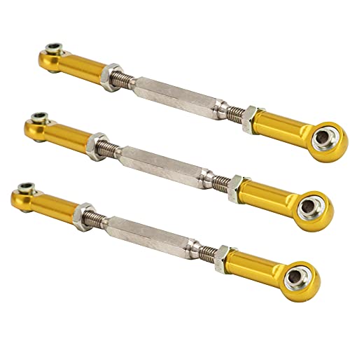 ElgnAura 88 -mm -Spannschloss -Stangenverknüpfung, RC -Auto -Druckstange mit verstellbaren Aluminiumlegierstangen, 1/10 kompatibel (Gold) von ElgnAura
