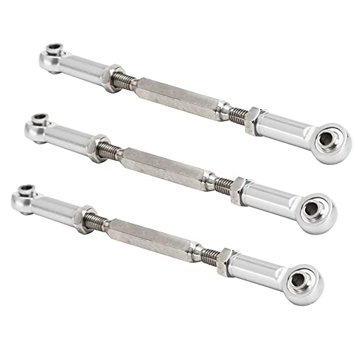 ElgnAura 88 -mm -Spannschloss -Stangenverknüpfung, RC -Auto -Druckstange mit verstellbaren Aluminiumlegierstangen, 1/10 kompatibel (Silber) von ElgnAura
