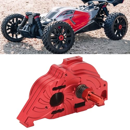 ElgnAura Hochfestes RC -Auto -Teil, Aluminiumlegierung -Getriebekasten mit Zahnrad und Ritzel, RC -Getriebeabdeckung für arrma senton Granite Typhon 1/10 (Rot) von ElgnAura