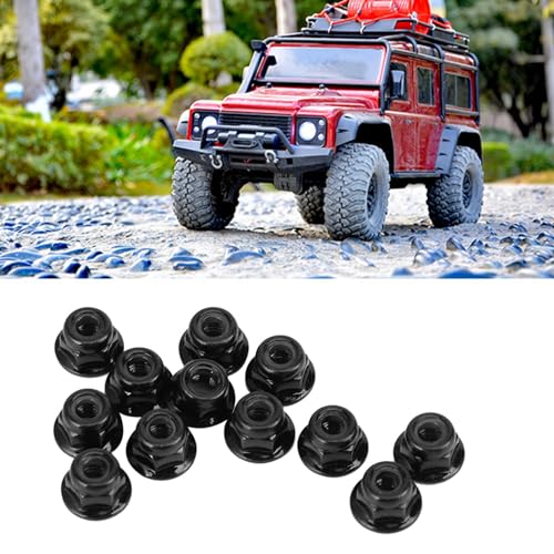 ElgnAura Hochfestes RC -Auto -Verriegelungsmutter, überdaches leichte RC -Radrockmutter für axiale SCX10 1/10 RC Modellauto (Schwarz) von ElgnAura