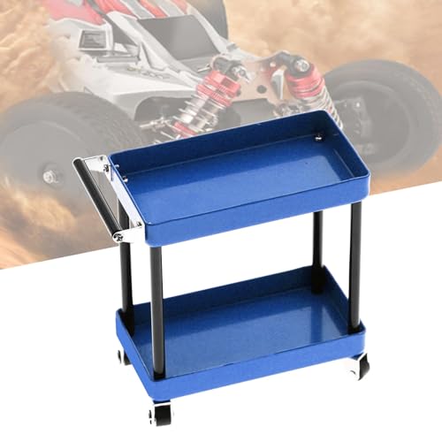 ElgnAura Mobile Workshop Garagenreparatur, Werkzeugtrolley -Kit 2 Tierwerkzeuge Aufbewahrungsströme RC -Zubehör für 1/8 1/11 1/11 1/16 Maßnahmen großer Größe großer Größe, (Blau) von ElgnAura