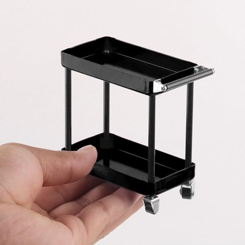 ElgnAura Mobile Workshop Garagenreparatur, Werkzeugtrolley -Kit 2 Tierwerkzeuge Aufbewahrungsströme RC -Zubehör für 1/8 1/11 1/11 1/16 Maßnahmen großer Größe großer Größe, (Schwarz) von ElgnAura